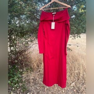 Red Cross Cowl Sweater Dress